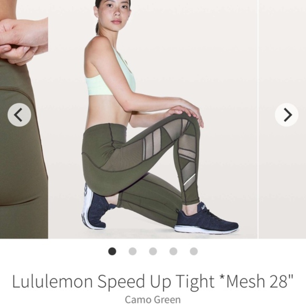 lululemon athletica Camo Green Mesh Leggings